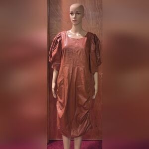 Ashro Chestnut Faux Leather Dress